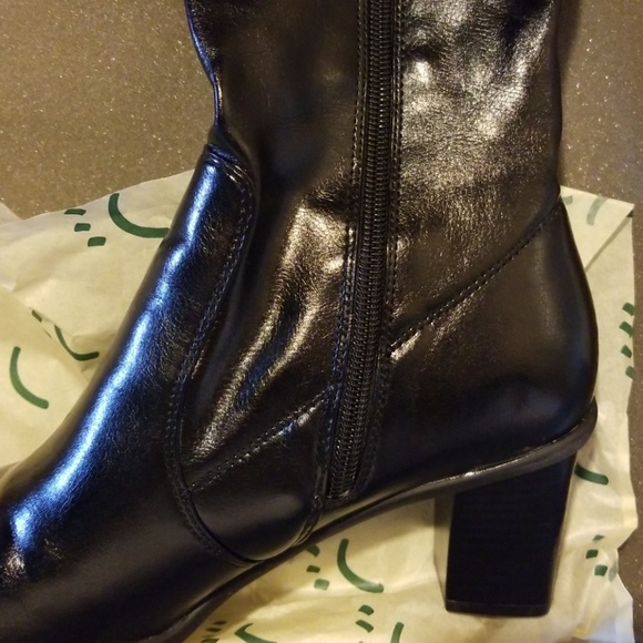 Black Faux Leather Boots - Picture 6 of 7